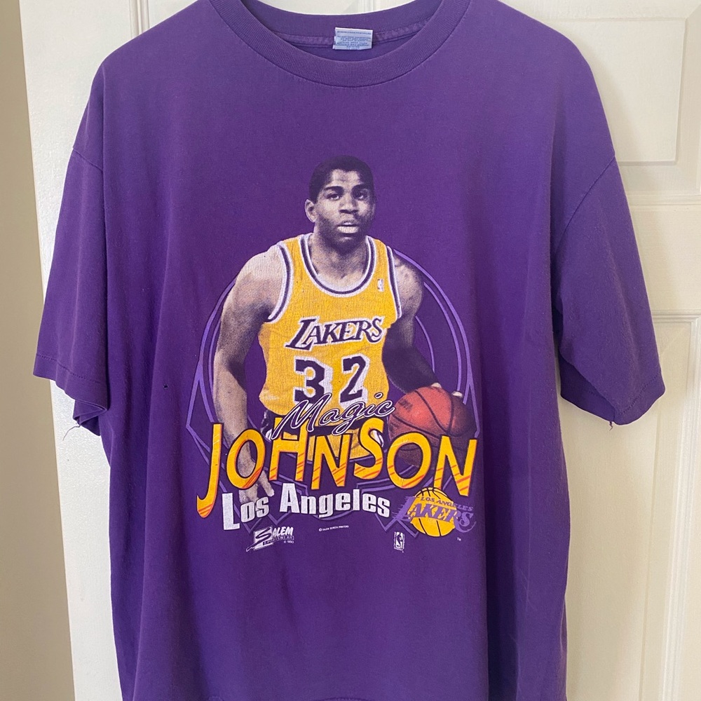 Vintage NBA basketball Los Angeles lakers magic Johnson Salem sportswear vtg